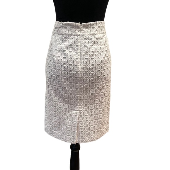 Banana Republic cotton white eyelet pencil fully lined pencil skirt size 8 - Picture 4 of 13